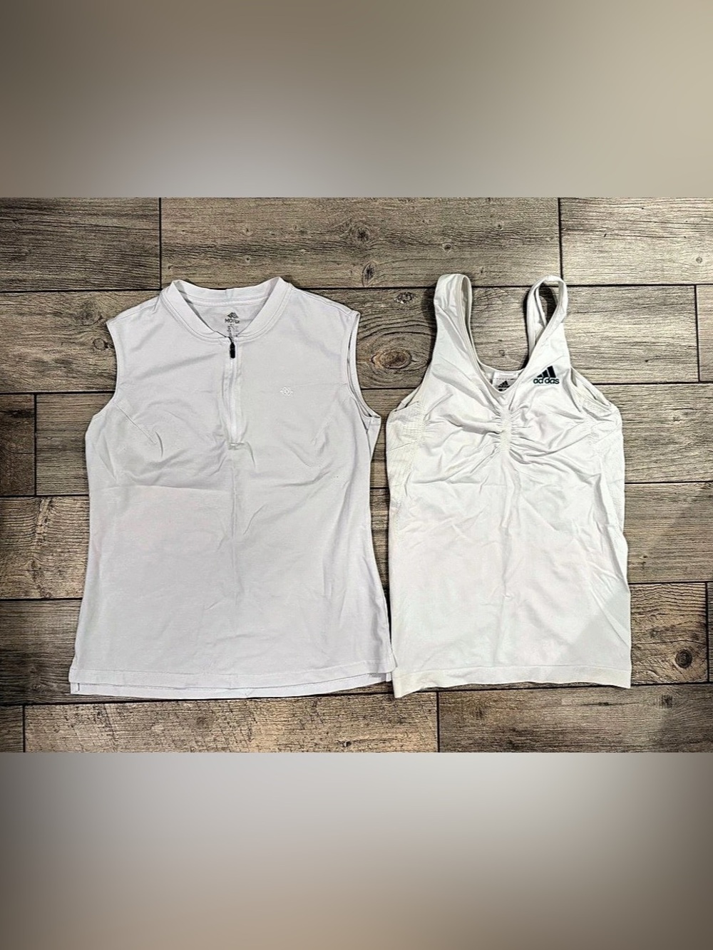adidas White Athletic Tank Top Set